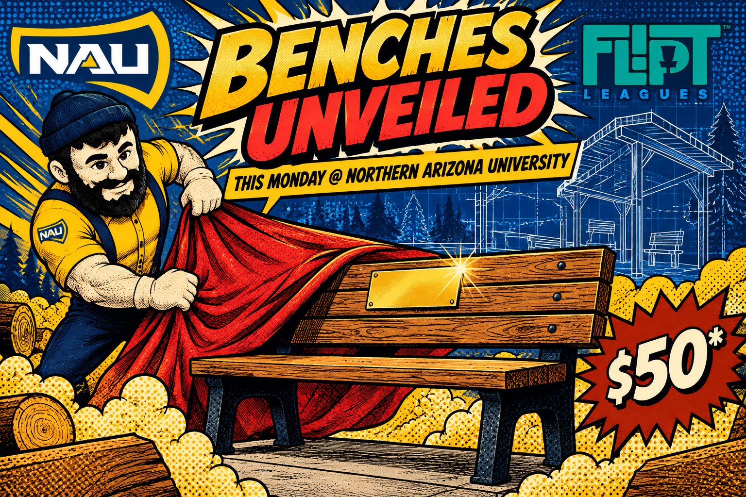Benches Unveiled event art